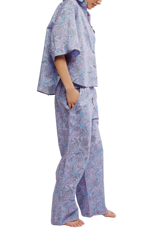 Free People Summer Sleeper Printed Pajama Set In Purple