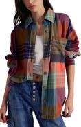 Free People Ashley Oversize Plaid Cotton Button-Up Shirt