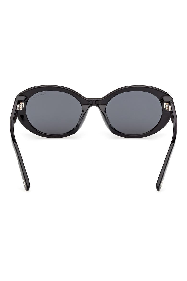 Jasmin 54mm Oval Sunglasses, Alternate, color, SHINY BLACK / SMOKE
