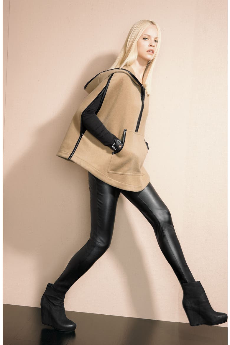 Hooded Cape, Alternate, color, CAMEL/ BLACK