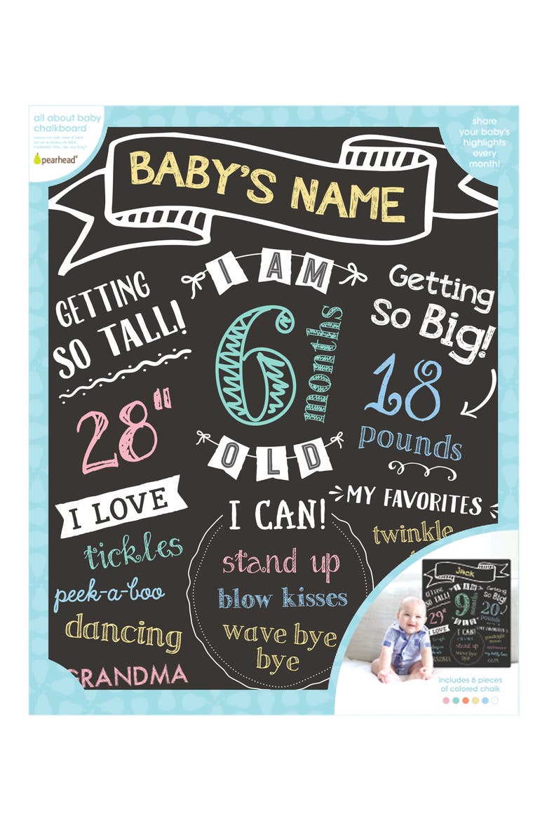 All About Baby Chalkboard, Alternate, color, BLACK