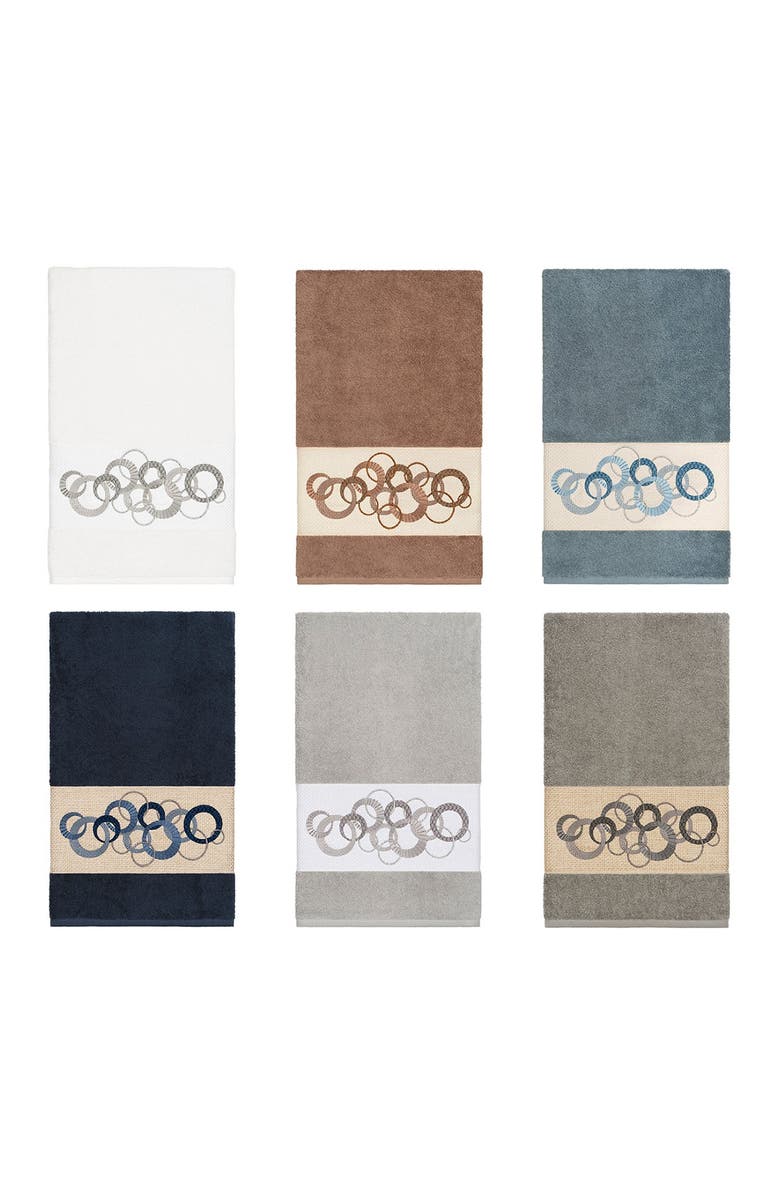 Linum Home Textiles Annabelle Embellished Bath Towel - Midnight Blue, Alternate, color,