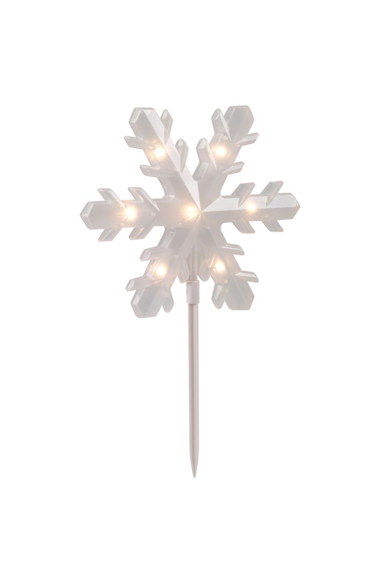 Northlight Lighted Snowflake Outdoor Christmas Pathway Markers - 14.25" - Set of 5, Alternate, color,