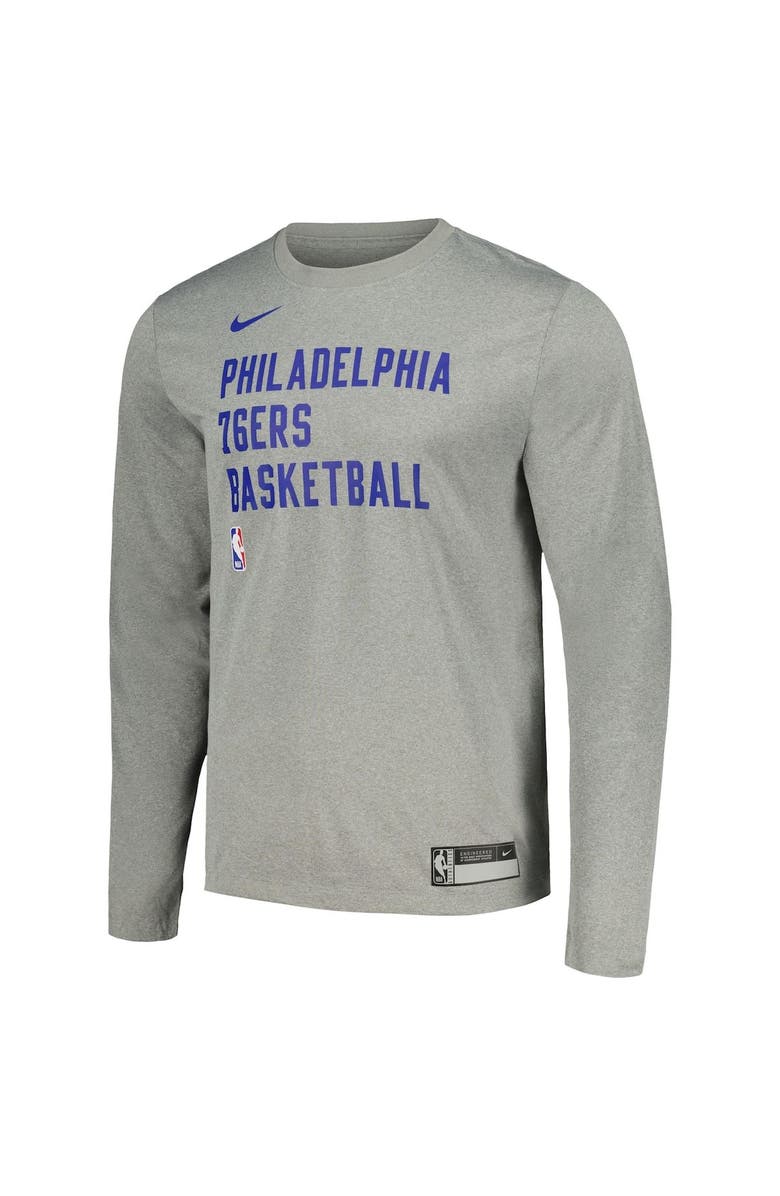 Nike Unisex Nike Heather Gray Philadelphia 76ers 2023/24 Legend On-Court Practice Long Sleeve T-Shirt, Alternate, color, Heather Gray