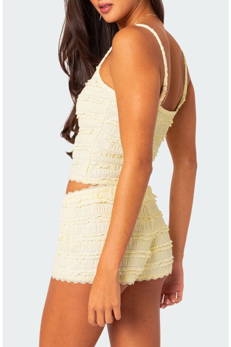 Lucy Ruffled Lace Crop Camisole, Alternate, color, YELLOW