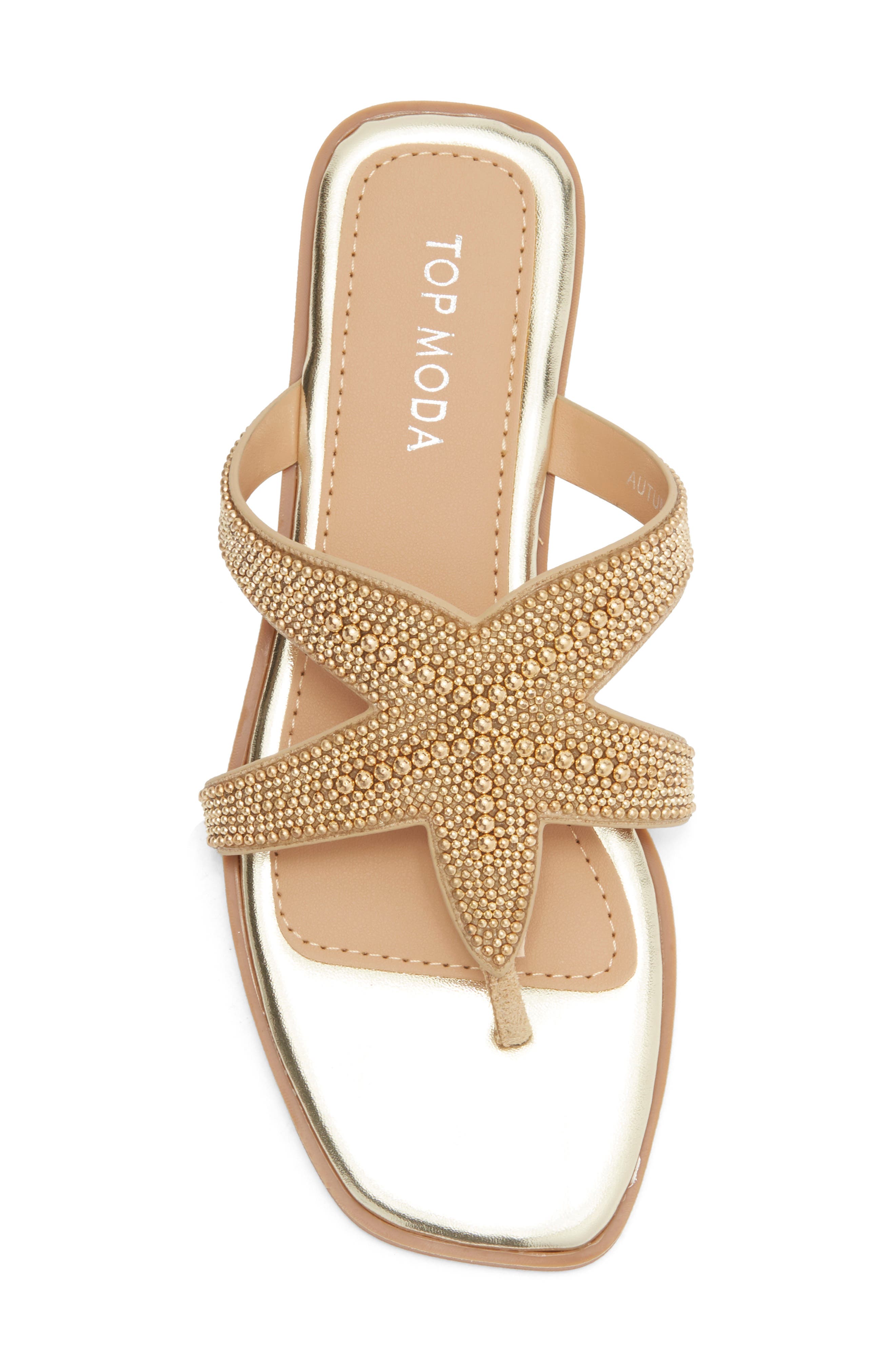 TOP MODA Autumn Sandal, Alternate, color, Gold Met