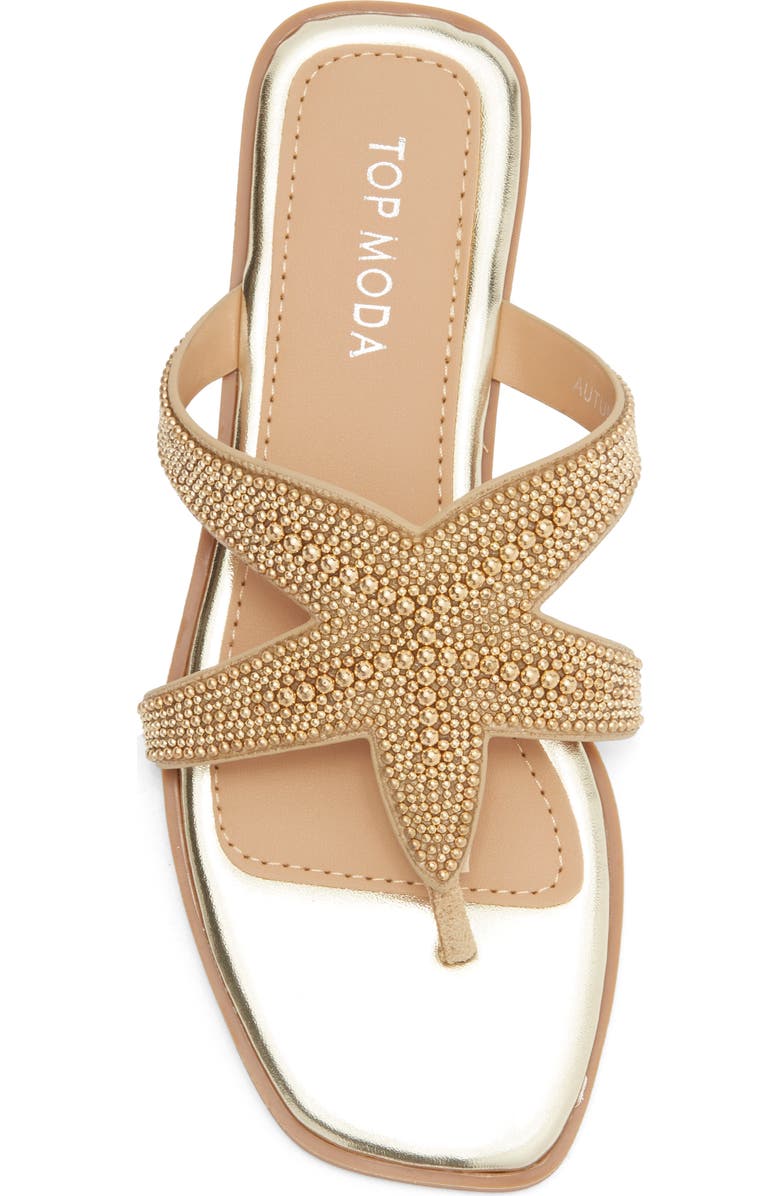 TOP MODA Autumn Sandal, Alternate, color, Gold Met