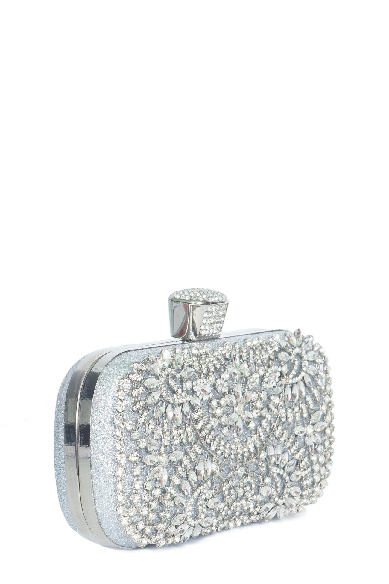 Lauren Lorraine Sofie Clutch, Alternate, color, Silver