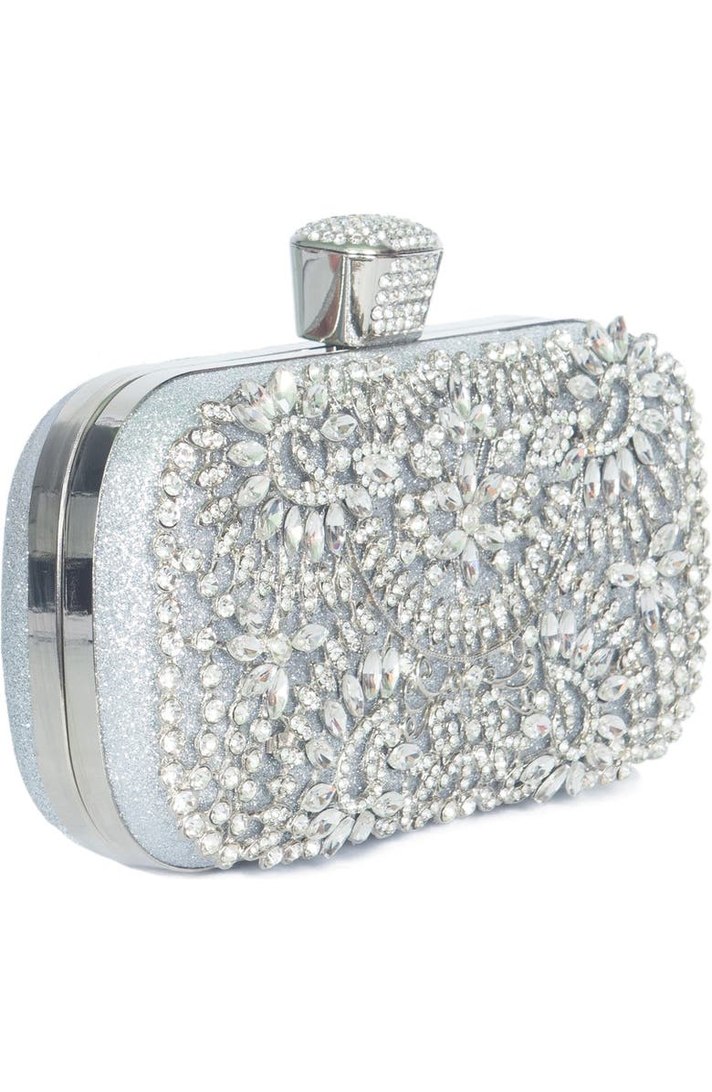Lauren Lorraine Sofie Clutch, Alternate, color, Silver