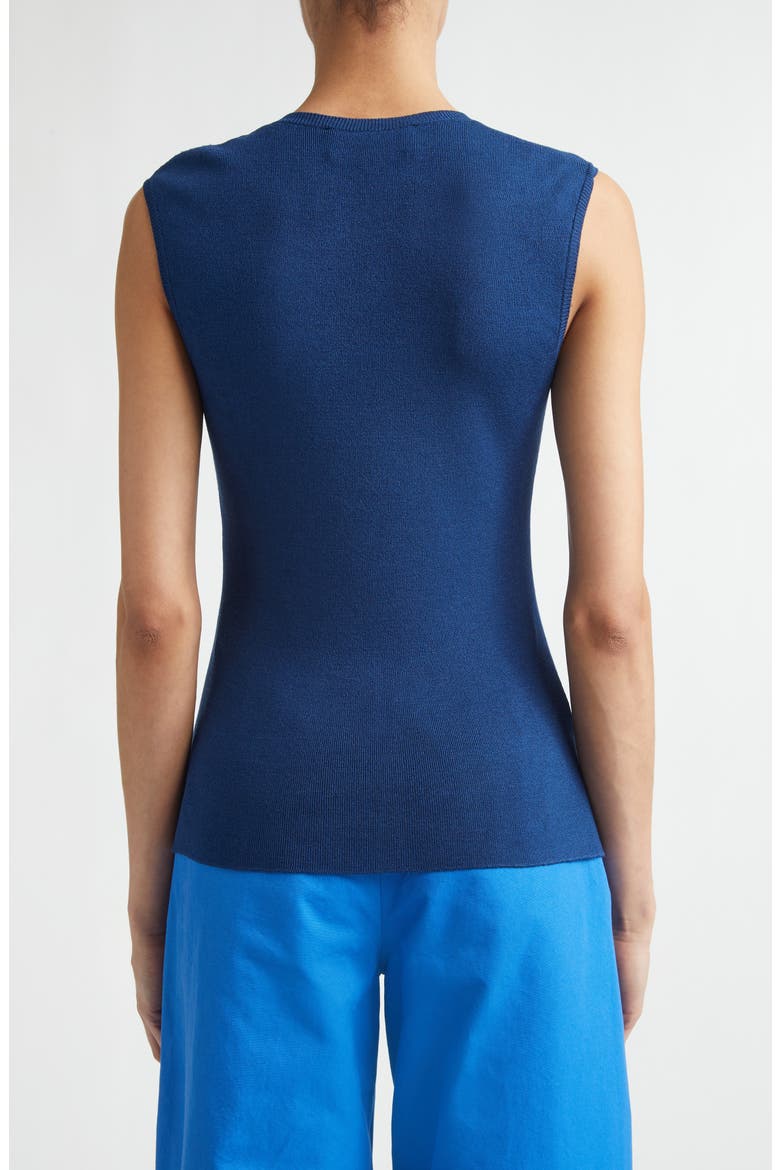 Bowery Sleeveless Silk Blend Sweater, Alternate, color, AEGEAN BLUE