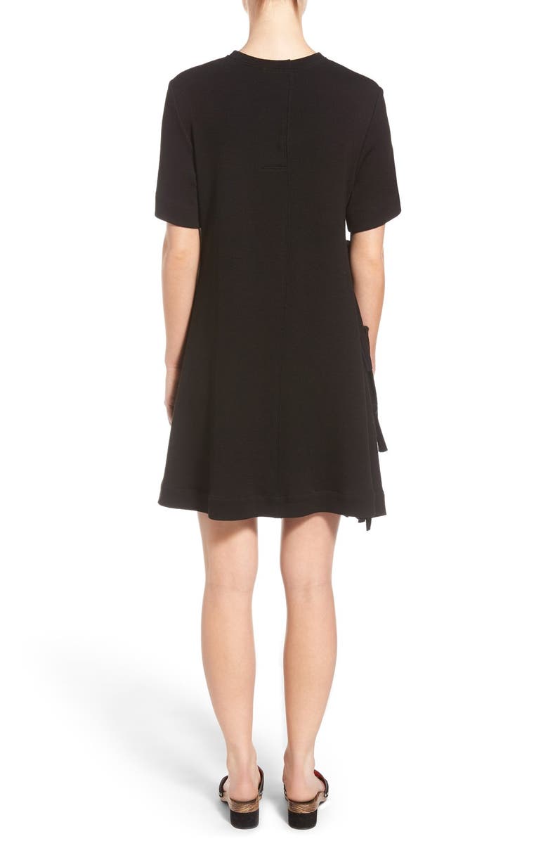 Proenza Schouler Flared Side Tie Jersey Dress, Alternate, color, Black