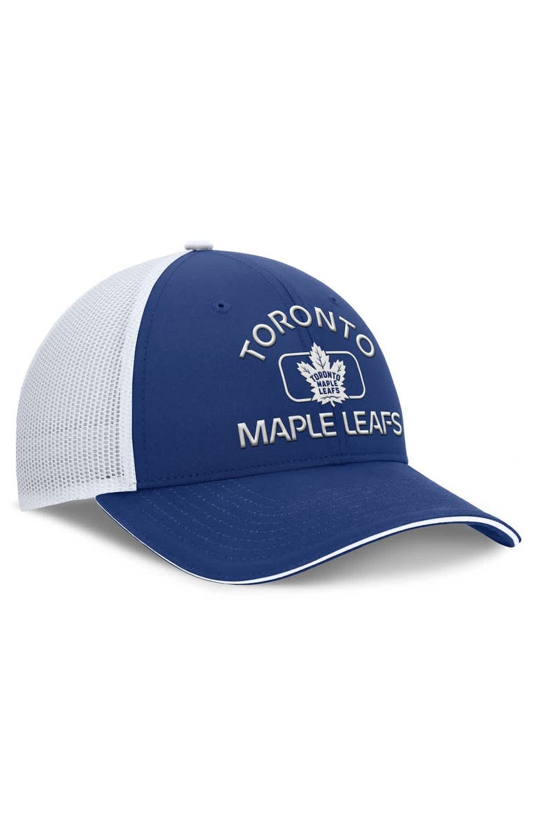 FANATICS Men's Fanatics Blue/White Toronto Maple Leafs Authentic Pro Rink Trucker Hat, Alternate, color, Blue