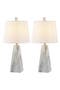  White Marble Finish- Set Of 2