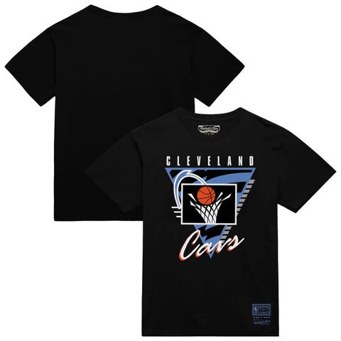 Men's Mitchell & Ness  Black Cleveland Cavaliers Worldwide Collection Tri-Logo T-Shirt