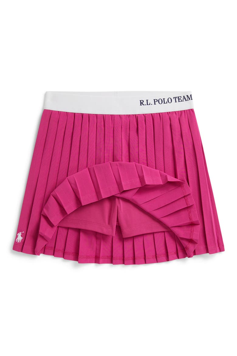 Kids' Polo Team Pleated Skirt, Alternate, color, COLLEGE PINK