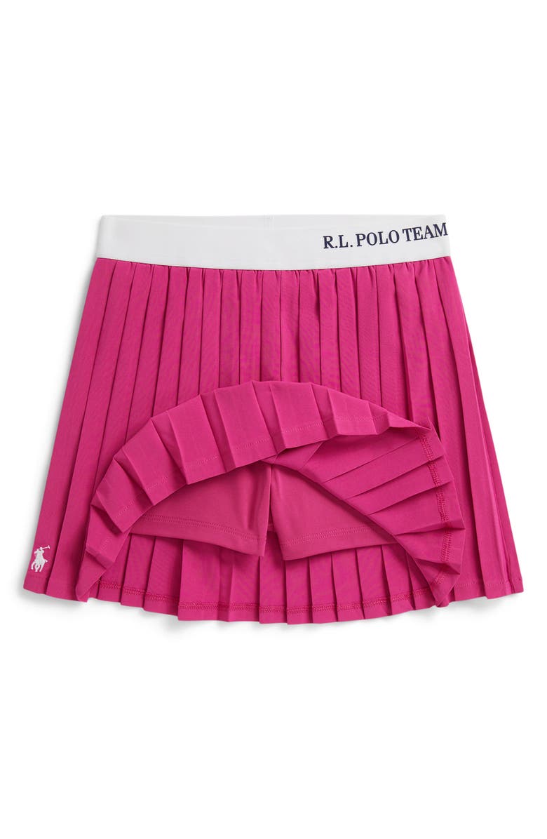 Polo Ralph Lauren Kids' Polo Team Pleated Skirt, Alternate, color, College Pink