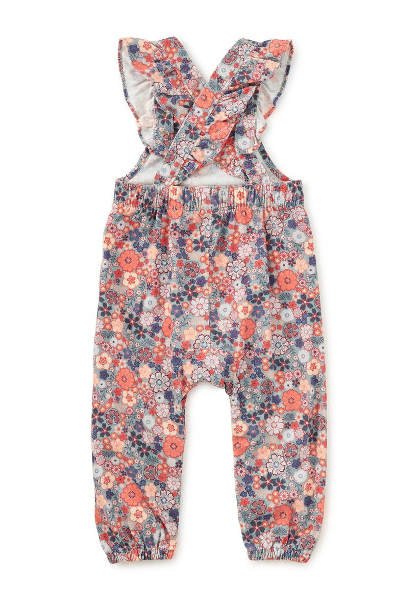 Tea Collection Corduroy Ruffle Baby Overalls, Alternate, color, Japanese Mini Floral