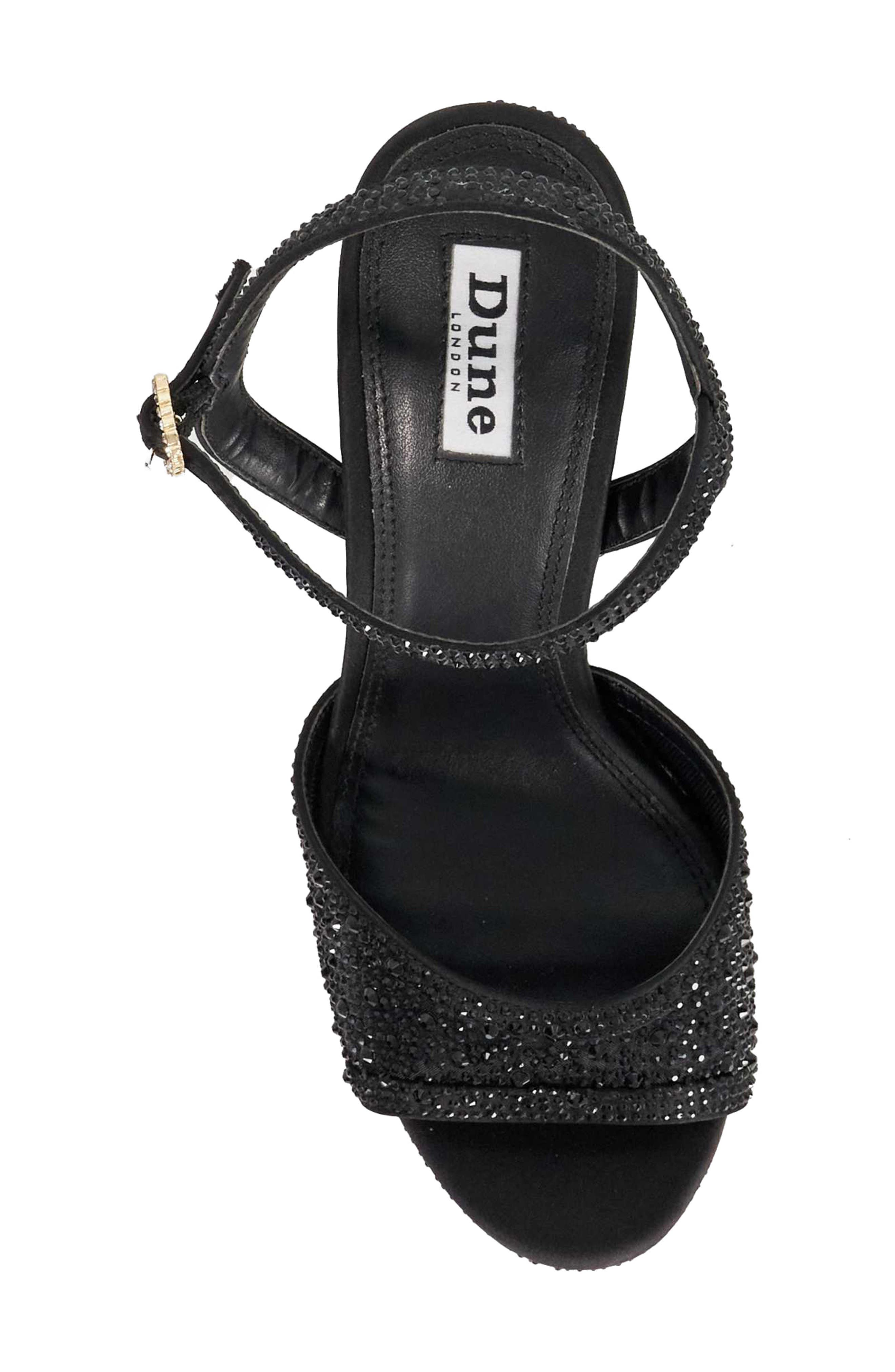 Dune London Mesmerizing Ankle Strap Platform Sandal, Alternate, color, Black