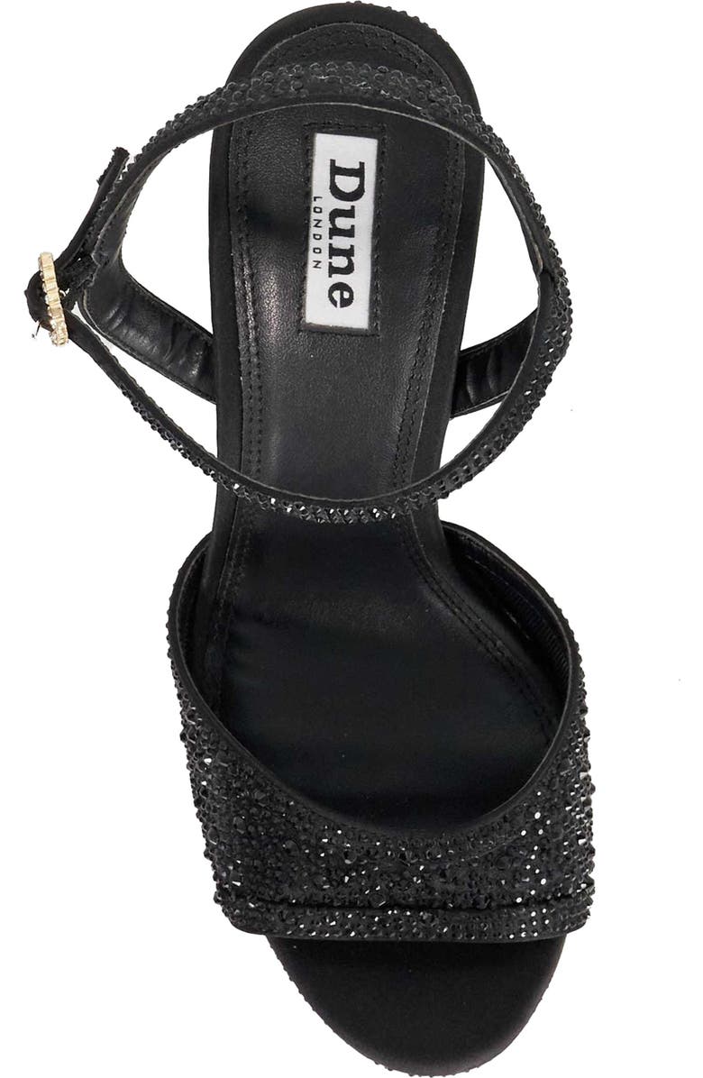 Dune London Mesmerizing Ankle Strap Platform Sandal, Alternate, color, Black