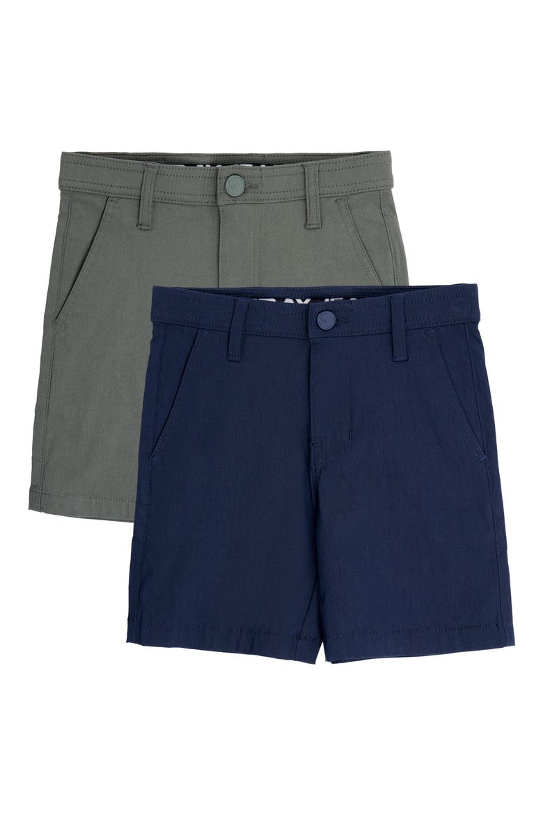 Kids' 2-Pack Flex Shorts, Main, color, OLIVE/ NAVY
