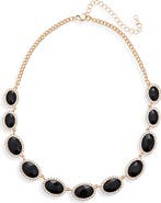 Tasha Oval Crystal & Cubic Zirconia Halo Station Necklace