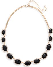 Tasha Oval Crystal & Cubic Zirconia Halo Station Necklace
