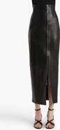 Khaite Gres Plongé Leather Pencil Skirt