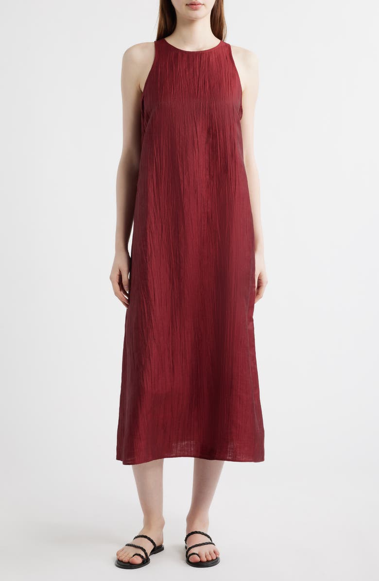 Eileen Fisher Crinkle Sleeveless Maxi Dress, Main, color, 