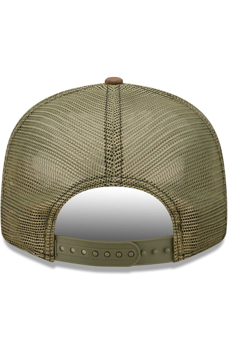 New Era Men's New Era Camo/Olive Las Vegas Raiders Trucker 9FIFTY Snapback Hat, Alternate, color, 