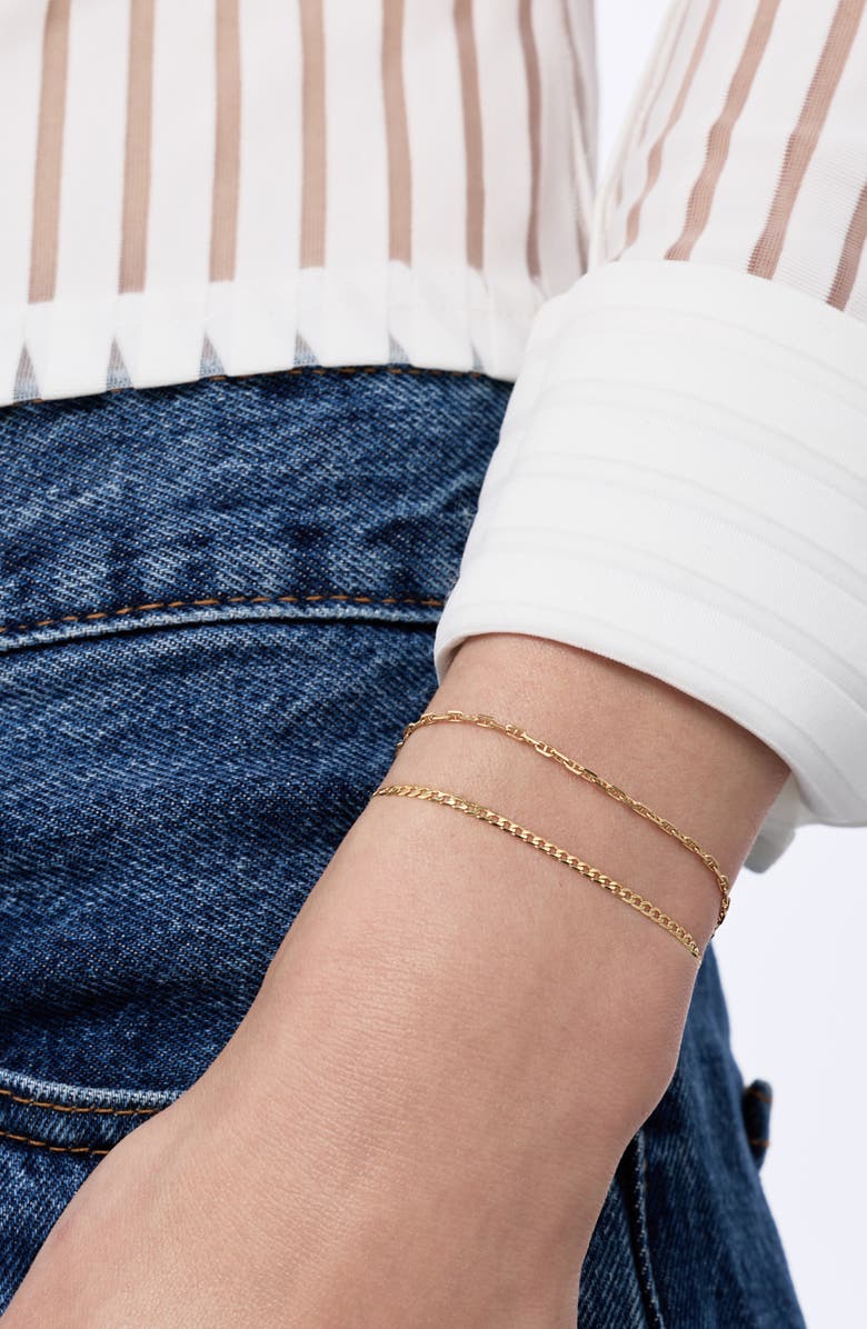 Ana Luisa Solid Yellow Gold - Mini Curb Chain Bracelet, Alternate, color, Gold