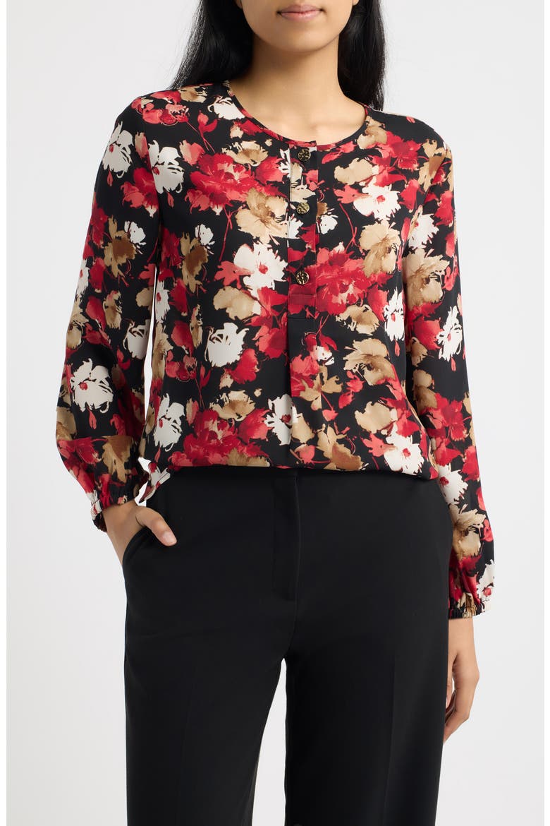Floral Long Sleeve Top, Main, color, ANNE BLACK MULTI