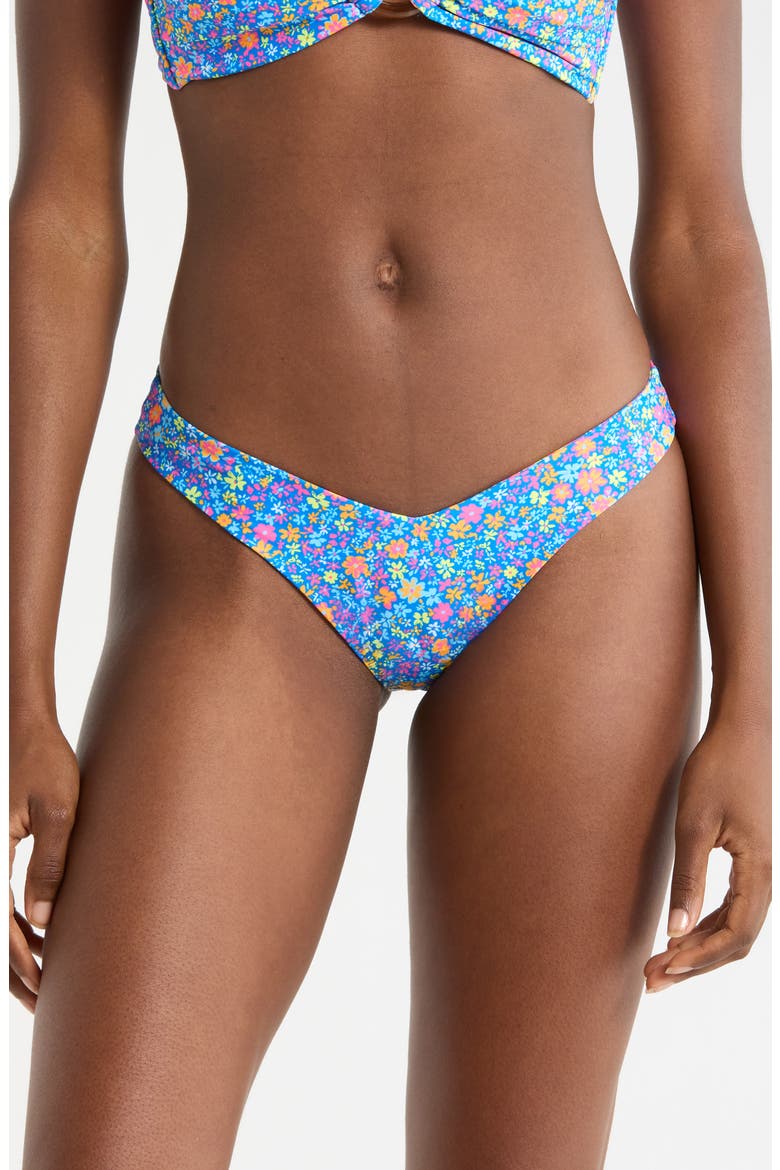 Y-Cut Bikini Bottoms, Main, color, ELECTRIC BLOOM
