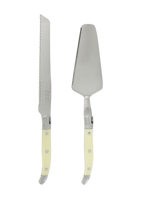 2 Piece Laguiole Conoisseur Cake slicer and server set  Faux Ivory