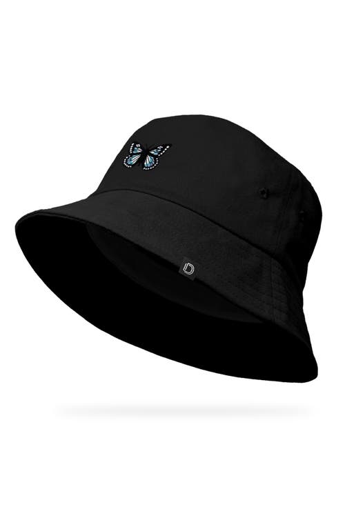Dalix Butterfly Bucket Hat In Black