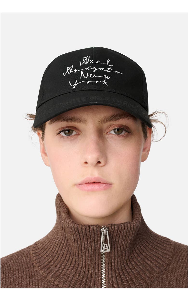 Axel Arigato Scribble New York Cap, Alternate, color, Black