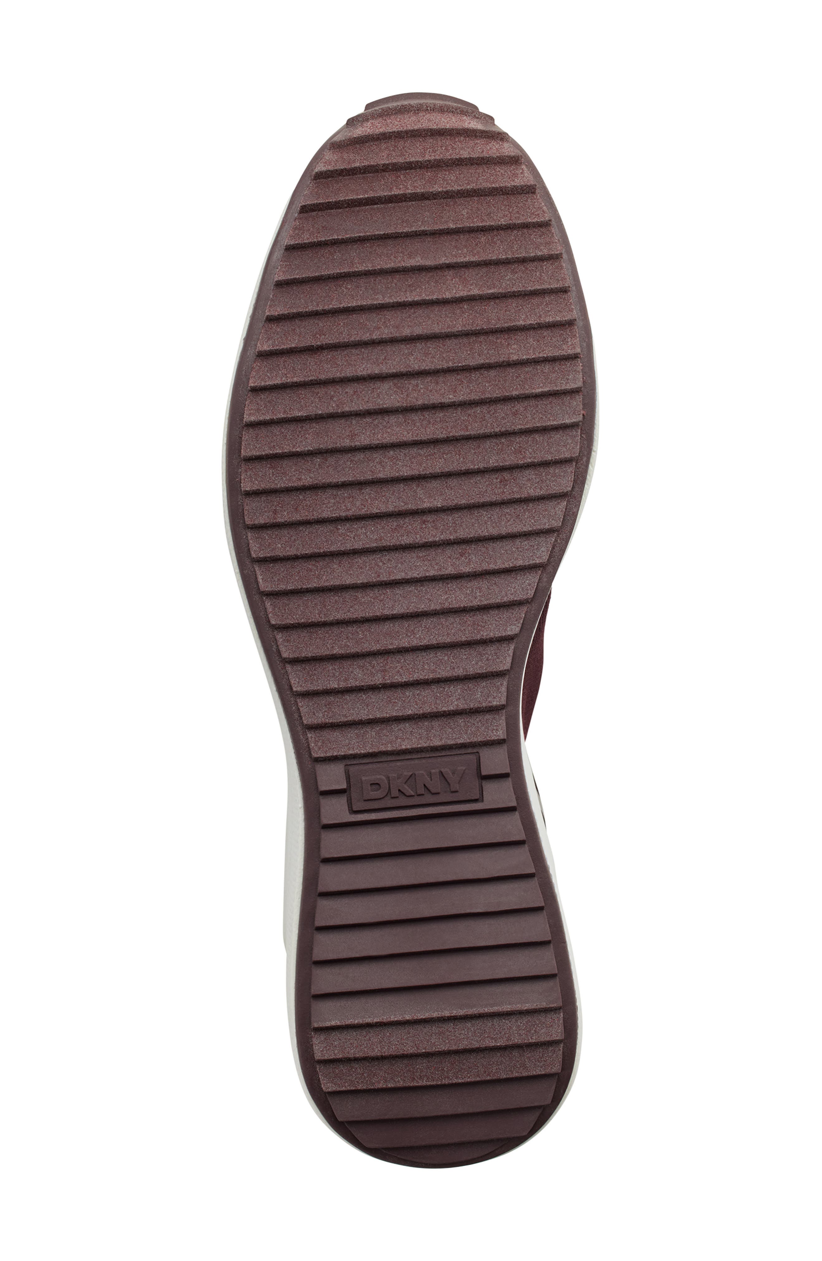 DKNY Keeva Wedge Knit Sneaker, Alternate, color, Wine