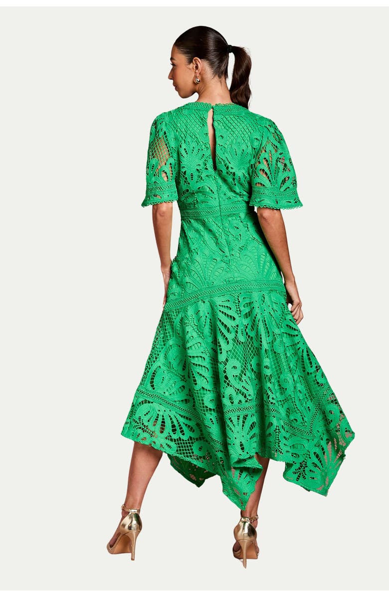 Coast Placement Lace Hanky Hem Dress, Alternate, color, Green