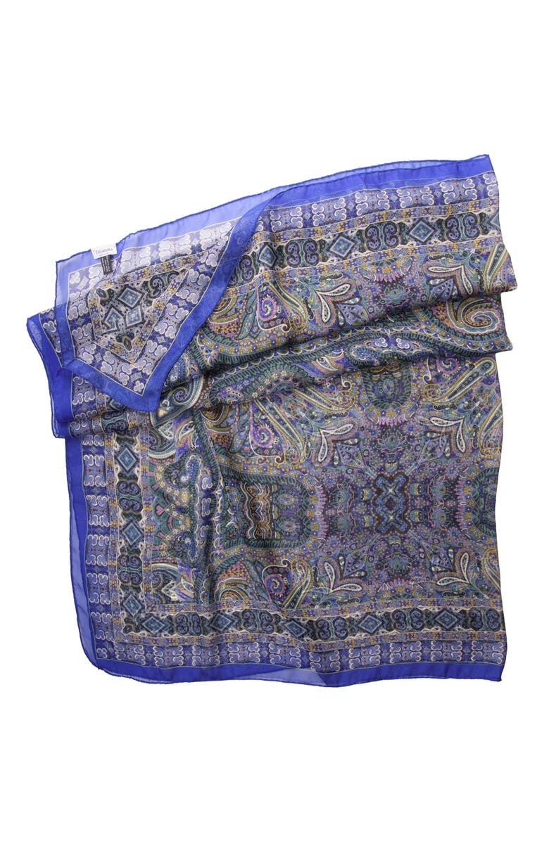 Elizabetta Ambra - Large Silk Scarf for Women, Alternate, color, Blueberry