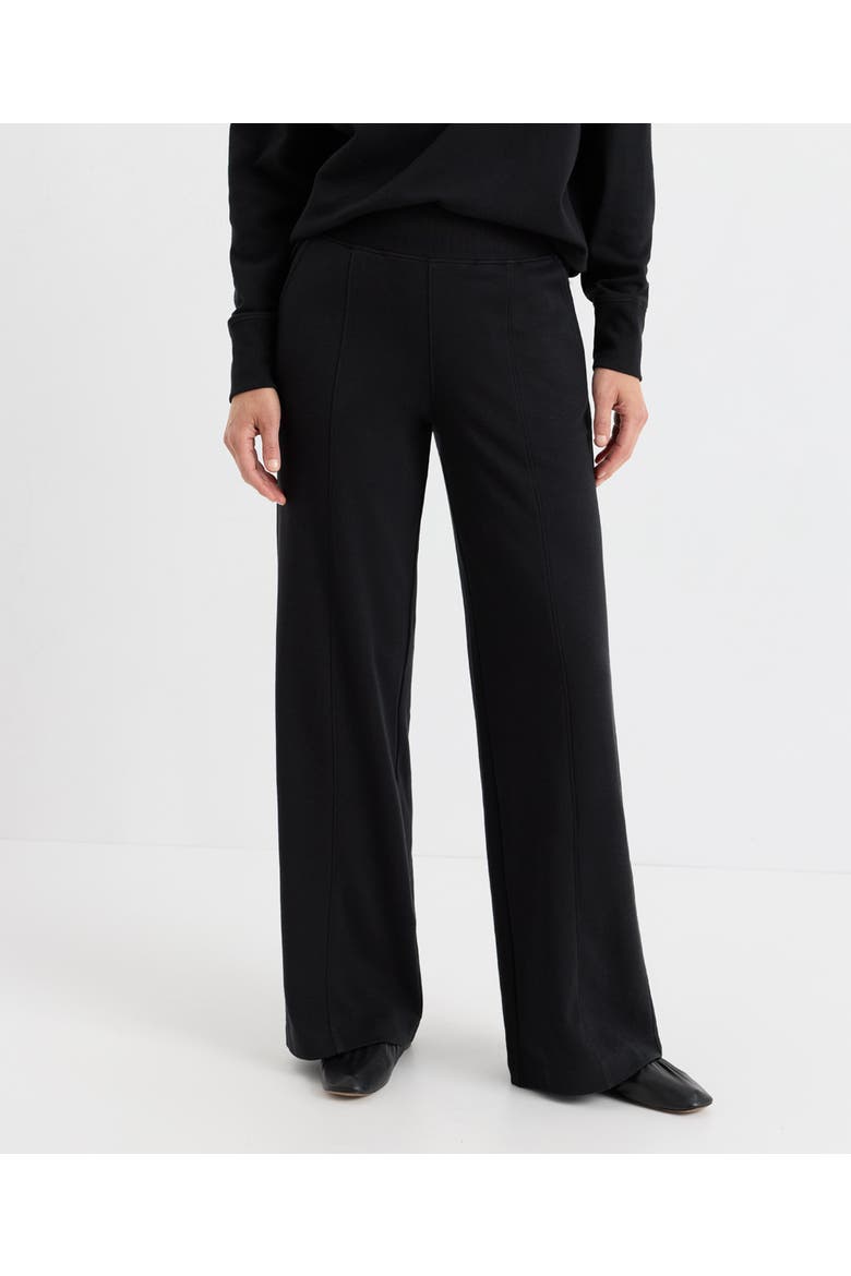 Organic Cotton Roam Pintuck Wide Leg Pant, Main, color, Black