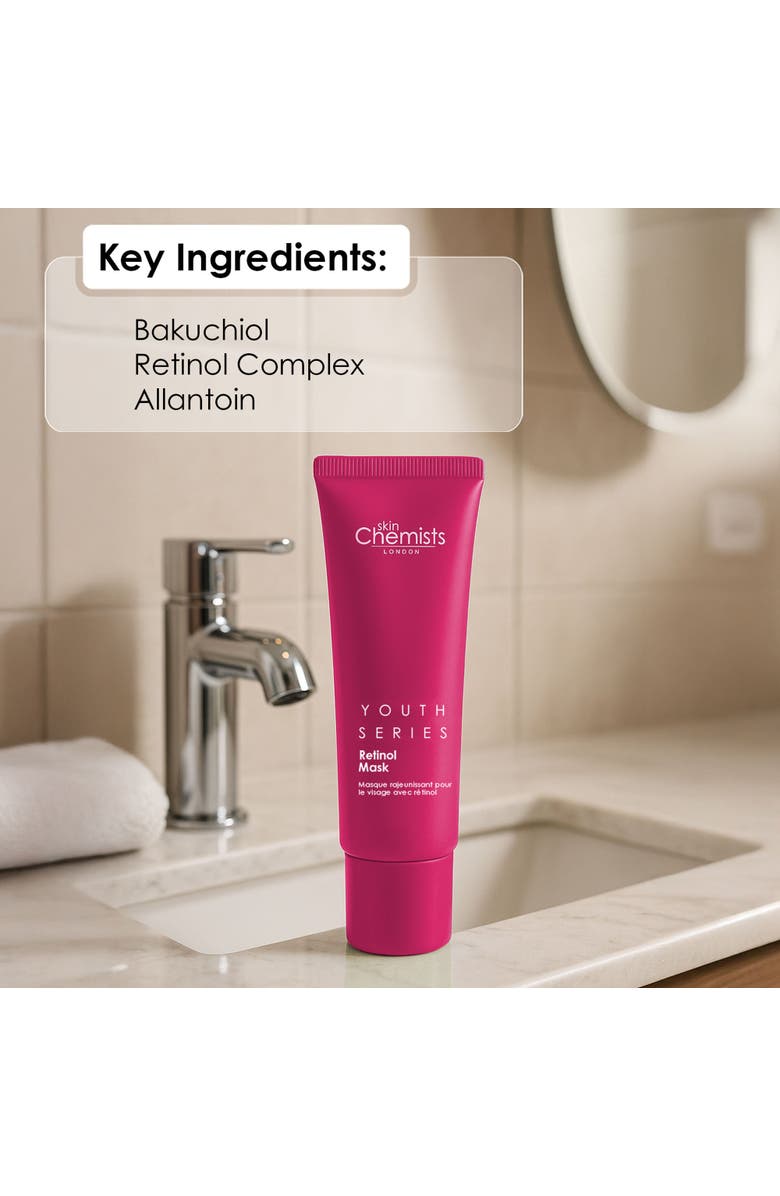 SKINCHEMISTS Youth Series Retinol & Bakuchiol Mask 50ml for Fine Lines & Wrinkles, Loss of Firmness, Alternate, color, White