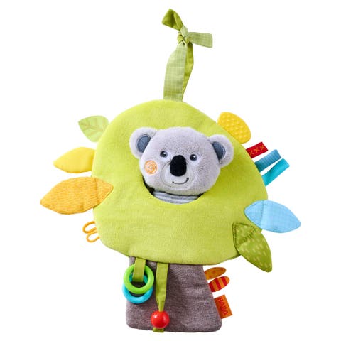 Koala Hanging Toy for Babies, Stroller and Car Seat Toy - Interactive Plush Activity Center with Rattle, Crinkle, Taggies for Babies