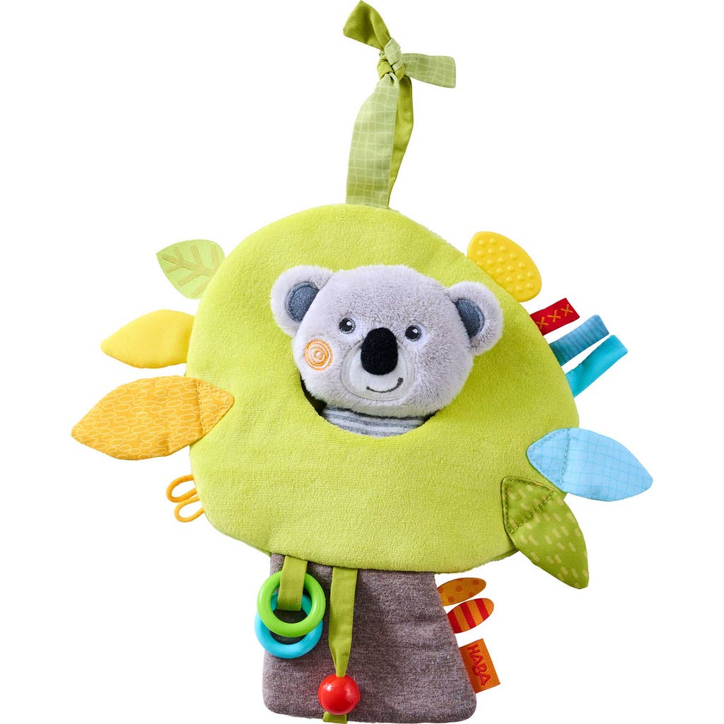 Haba Koala Discovery Cushion Hanging Crib Toy With Play Elements In Yellow Multi