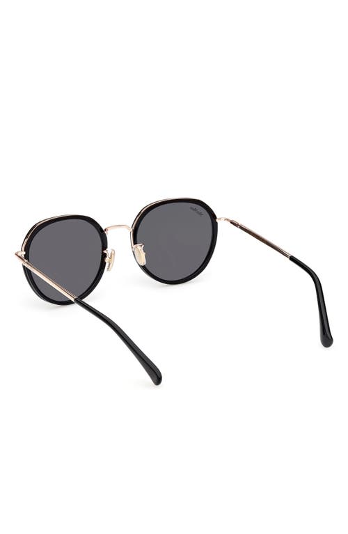 Max Mara 54mm Round Sunglasses In Black
