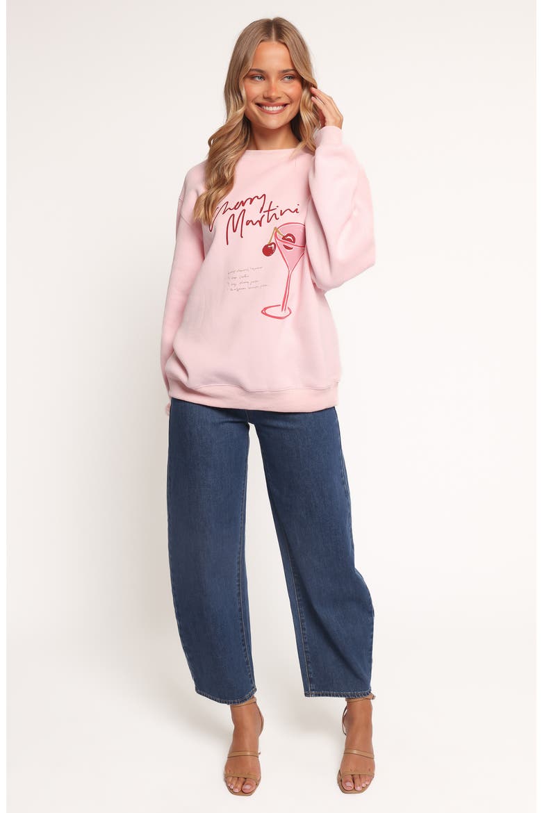 Cherry Martini Graphic Sweatshirt, Alternate, color, PINK