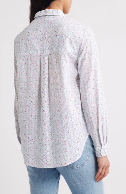 BEACHLUNCHLOUNGE BEACHLUNCHLOUNGE KAROLEE HEART PRINT COTTON BUTTON-UP SHIRT