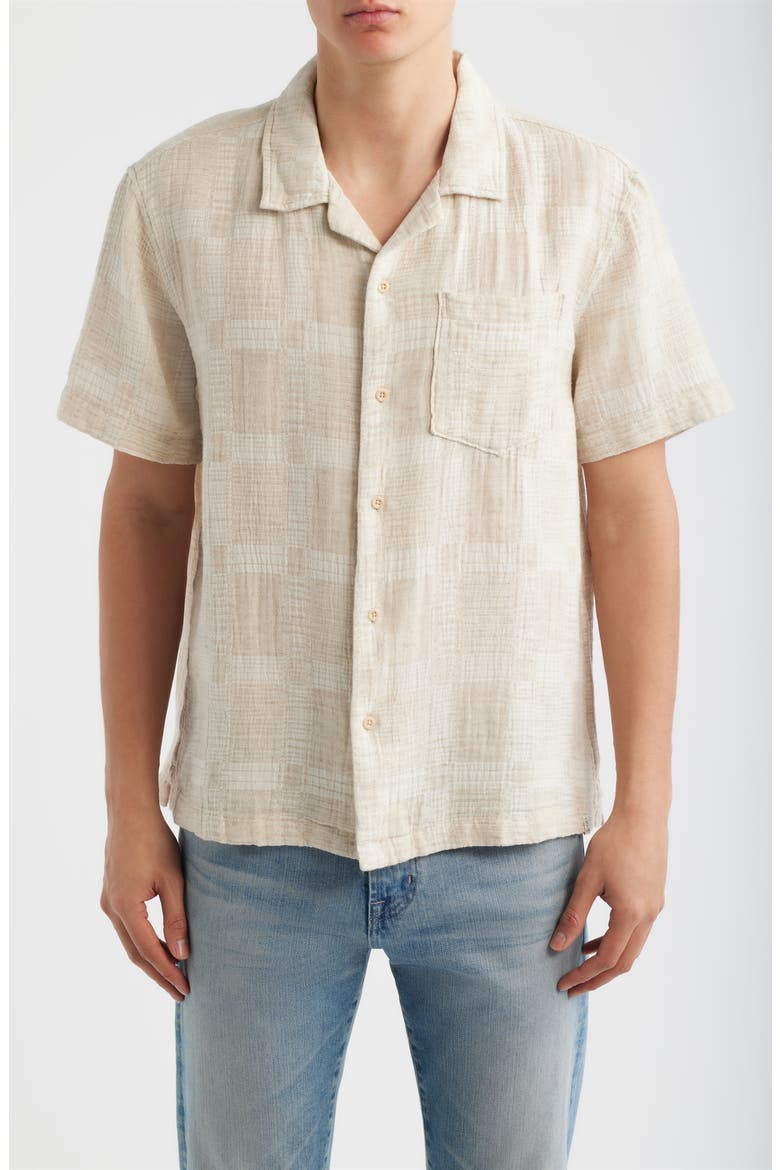 Foster Cotton Blend Camp Shirt, Main, color, NATURAL MULTI