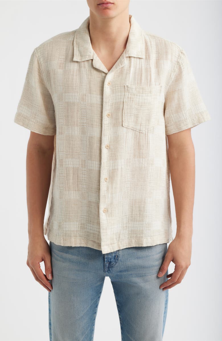 AG Foster Cotton Blend Camp Shirt, Main, color, Natural Multi