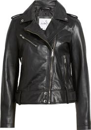 Sam Edelman Trapunto Stitch Leather Moto Jacket