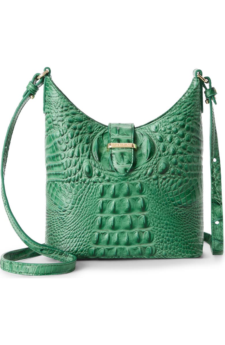 Brahmin Small Gwynne Croc Embossed Leather Crossbody Bag, Main, color, Palm