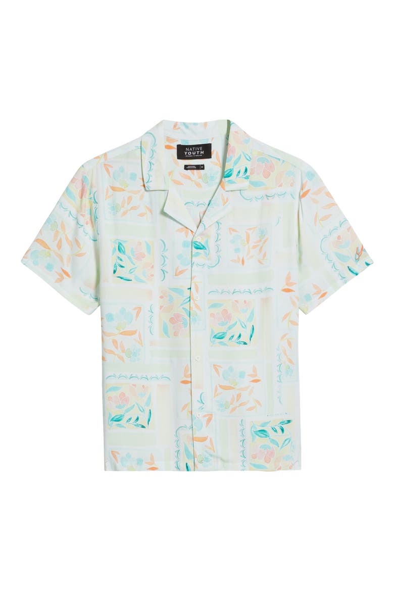 Byron Print Camp Shirt, Alternate, color, OFF WHITE